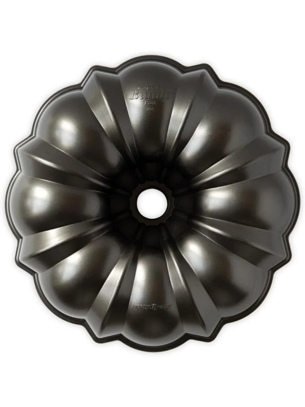 12-Cup Graphite Bundt Pan - Nonstick Bakeware for Perfect Cakes & Desserts